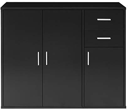 DT 100CM Sideboard Storage Cabinet Cupboard Display Shelf With Drawers And Doors (Black)