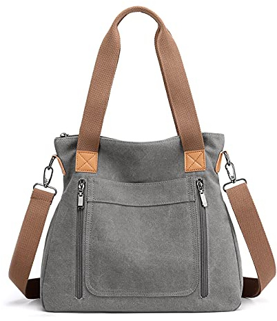 FANDARE Lona Bolsos Mano Mujer Bandolera Bolsos de Mensajero Conmutar Bolso Hombro Cruzado para 12.9 Pulgadas Tableta Señora Viaje Trabajo Escuela Compras Crossbody Bag