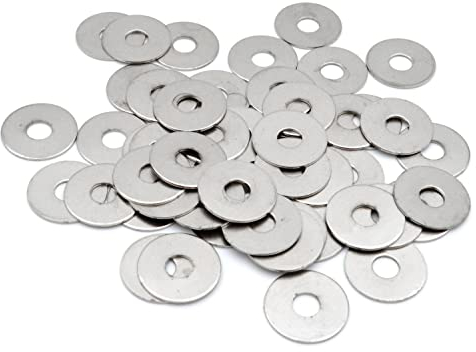 Design61 50x Unterlegscheiben Loch-Ø 5,0 mm Abstandshalter vernickelt