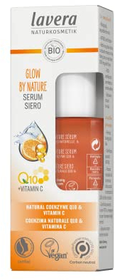 lavera GLOW BY NATURE Serum - Q10 & Vitamin C - feuchtigkeitsspendend und vitalisierend - Anti-Falten-Effekt - straffe Haut - Naturkosmetik - vegan - bio (1 x 30 ml)