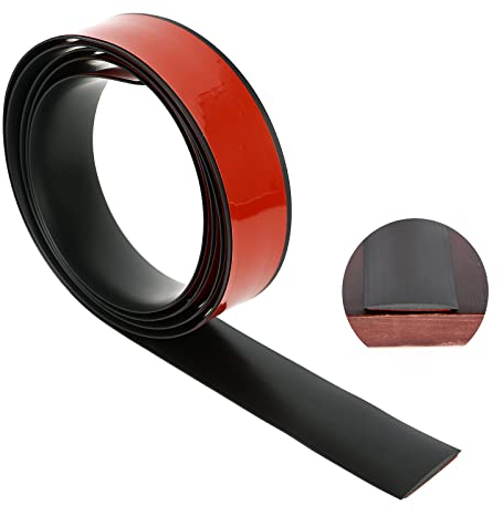 Btstil Übergangsleiste Selbstklebend, Vinyl Boden Abdeckleiste Übergangsleiste Ausgleichsprofil Übergangsschiene Bodenprofil zum Kleben für Laminat & Parkett, Türschwelle (Schwarz, 2M)