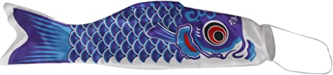 barenx Japanischer Windsack, Karpfenflagge, Koi, Nobori, Segelfisch, Windschlangen, 100 cm, Blau