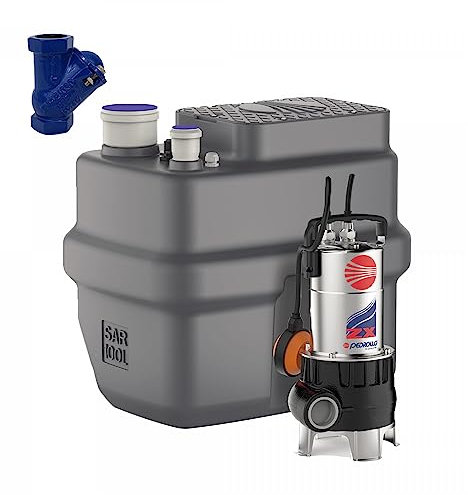 Station de Relevage 100L Pedrollo Sar100zxm - Acier Inoxydable - 15 M3/h - 220V - Anti-Retour - Classique - Pompe de Relevage pour Eaux Usées et Chargées