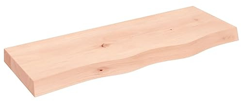 vidaXL Wandregal, Holzregal Regal Handgefertigt mit Baumkante, Wandboard Regalbrett Deko, Bücherregal Hängeregal, 80x30x(2-6) cm Massivholz Eiche Unbehandelt