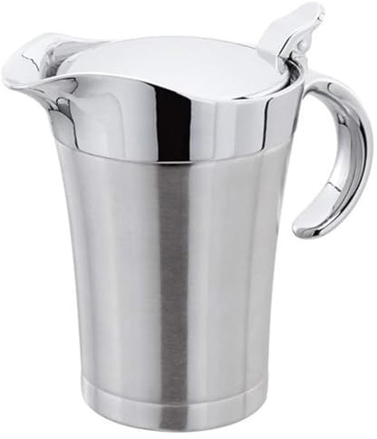 Sauciere, Edelstahl Thermo Sauciere Soßenkanne mit Klappdeckel Doppelwandig Kanne Soßenschüssel Soßiere für Abendessen, Restaurants, Partys, Weihnachten, Silber (750 ML)