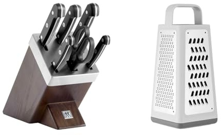Zwilling 36133-000-0 7-piece Self-Sharpening Knife Block Set, Wooden Block & ZWILLING Z-Cut Square Drive, Multifunctional, Stainless Steel Blade, Plastic housing