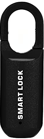 Candado de huellas dactilares, candado de huellas dactilares, candado inteligente, candado inteligente con USB recargable, candado portátil impermeable inteligente (BLACK)