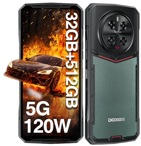 DOOGEE DK10 Outdoor Handy 5G - 512GB+32GB Dimensity 8020,64MP Nachtsicht+50MP*3 Quad-Kamera 6.67''120Hz Outdoor Smartphone ohne Vertrag,120W/5150mAh IP68 Android Dual SIM/WiFi 6/Fingerabdruck ID/NFC