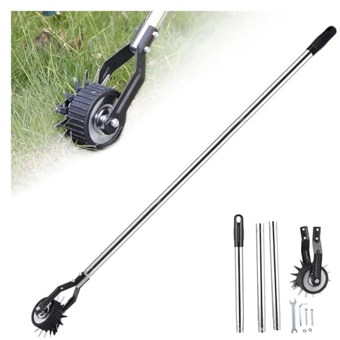 Outil de bordure de pelouse manuel à roues, coupe-bordure de jardin, outil de pelouse, coupe-bordure manuel de 135 cm avec 3/4 et poignée en acier inoxydable avec nœud de roue for l'aménagement paysag