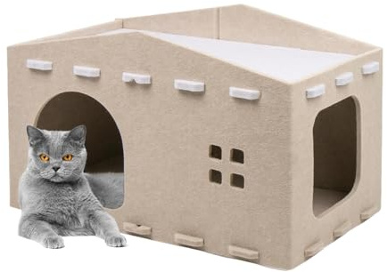 Cama Doble para Gatos, Camas Dobles para Gatos de Interior | Casa para Mascotas - Cama para Gatos, Cubo Interior, casa para Mascotas, rascador para Gatitos
