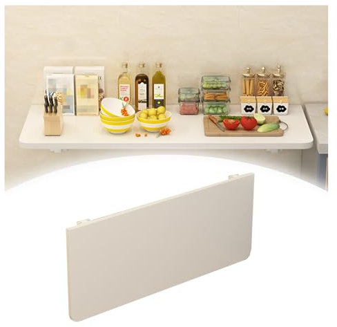 PQPQLI Klapptisch Wand, Wandklapptisch Schreibtisch, Wandtisch Aus Holz Mit Klappbarem Ständer, Wandschreibtisch Keine Montage, Stabil Und Robust(120 * 50cm)