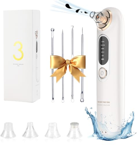 Aspirateur de Points Noirs et Nettoyeur de Pores Électrique - Aspiration du Visage Avec 4 Sondes et 5 Niveaux