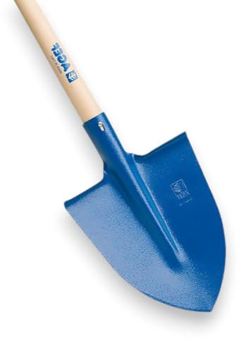 Briconess.com Bêche pointe trempée en acier verni bleu avec poignée en hêtre 120 cm pour jardinage et travaux lourds