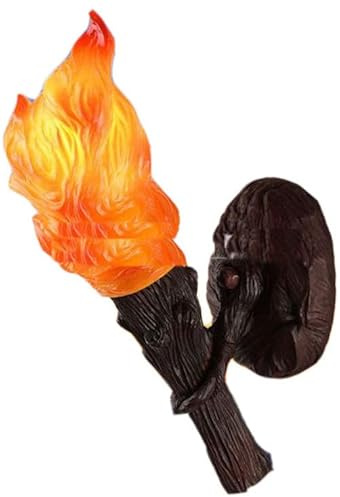 Applique da Parete LED Fiamma Resina Torcia Vintage Fattoria Corridoio per Camera da Letto Comodino Soggiorno Bagno Porta