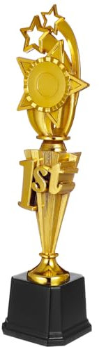 SHERCHPRY Premio Coppa Calcio Stella Oro in Plastica per Cerimonie Sportive e Premiazioni Scolastiche Design a Cinque Punte per Competizioni e Riconoscimenti