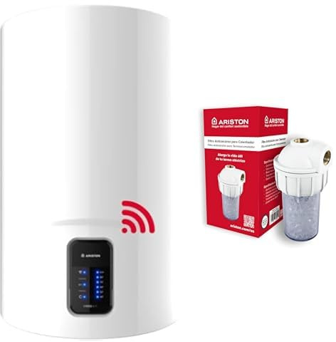 Ariston, Lydos Wifi - Termo Eléctrico 80 Litros Vertical + Filtro Antical, kit polifosfatos para calentador