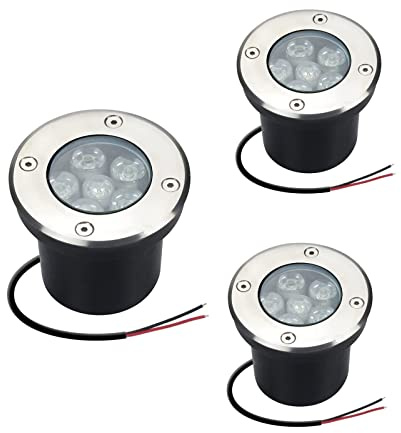 6W LED In Ground Lights, IP66 Waterproof Underground Light Outdoor Landscape Lights for Driveway, Deck, Step, Garden 3 Pack