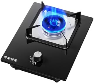 Fornello a gas con batteria e timer a scatto, accensione automatica, bruciatore singolo, fornello a propano da 5,2 kW, for campeggio in giardino(NG)