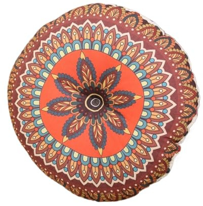 Coussins de méditation Coussin de chaise rond géométrique en coton et chanvre, for usage domestique, tapis bouffant Style ethnique, Tatami, coussin siège méditation confortable(Type2)