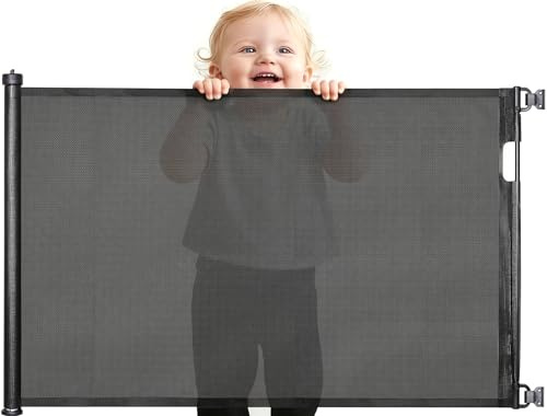 Auszziehbares Treppengitter für Babys，die Türenöffnungen und Treppen, Einhändig zu öffnen, 86 cm Hoch, bis zu 150 cm Breit