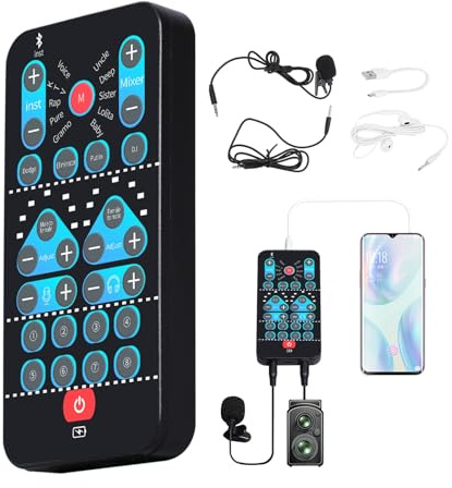Changement de voix portable: structure ABS, appareil audio compact, rechargeable via USB, interface de 3,5 mm | Pour les soirées en streaming en direct Enregistrement de jeux Transformation vocale