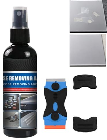 50ml Adhesive Remover Spray with Non-Scratch Plastic Scraper Tool,Removes Sticker,Glue,Label,Tape & Sealant Residue,Sticky Label & Super Glue Remover Spray,Convenient Use Design,Wide Application
