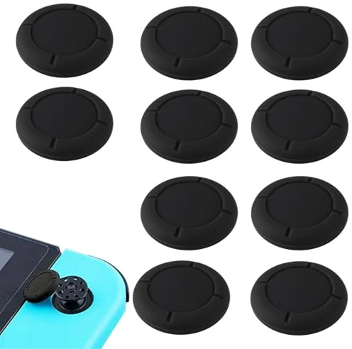 10 Stück Ersatzkappe für Controller Switch Joystick Kappen Silikon-Joystick-Daumenkappen Thumb Grip für Nintendo/Lite 3D Grips Caps Schutz vor Abnutzung Komfort, Schwarz