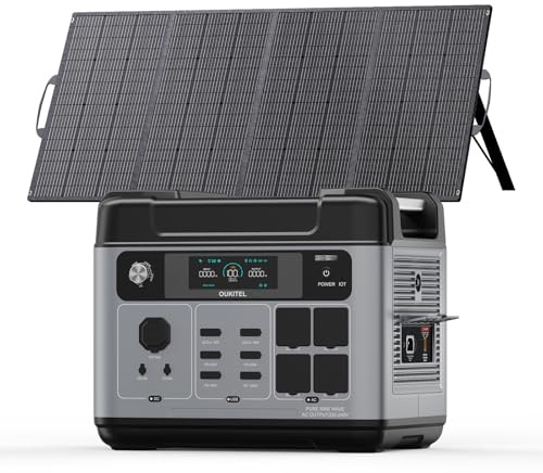 OUKITEL 3200W Centrale Elettrica Portatile con Pannello Solare da 200W | 2048Wh Generatore Solare, Batteria LiFePO4, Controllo APP, Portable Power Station per Campeggio, Camper, Casa