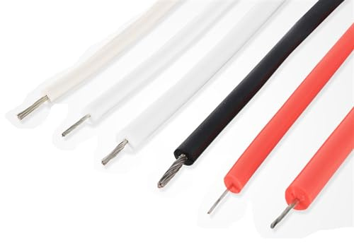 cavo elettrico, Filo di rame stagnato in silicone UL3239 6KV 10KV 20KV Cavo ad alta tensione Alta temperatura 22AWG 20AWG 18AWG 16AWG(White,10meter 10KV 28AWG)