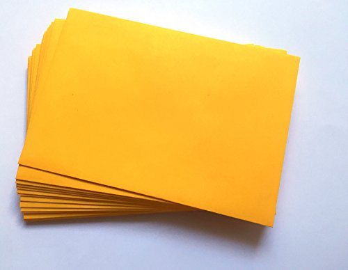 25 Briefumschläge, C6, Gelb, Goldgelb, von ELCO, C6 = 162 x 114 mm, mit Abziehstreifen, 100 g/qm, Kuverts, warmes Gelb