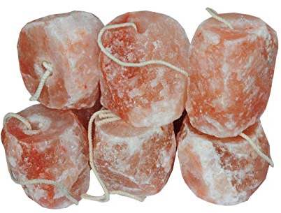 AMKA Leckstein Salzleckstein Mineralleckstein mit Kordel ca. 1 bis 2 kg pro Stück mit Kordel, 6er Set