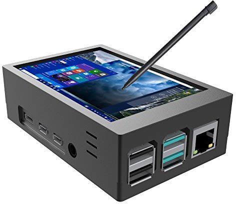 CUQI para Pantalla táctil Raspberry Pi 4 con Estuche, Monitor de Pantalla de resolución de 3,5 Pulgadas, 60 fps, 480x320 con Mini Ventilador, disipador térmico
