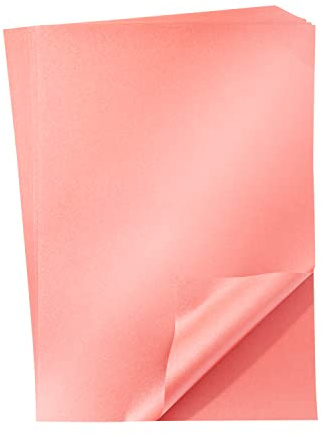 50 Blatt DIN A4 Perglanz-Papier Rot-Metallic, Bastelpapier mit Perlmutt-Schimmer, 120 g/m²