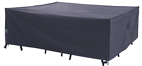 F&J Outdoors Abdeckhauben für Möbelsets 213x132x74cm | Robust Schutzhülle für Gartenmöbel Schnittsofa Wasserdicht Schneeschutz UV Beständige Wind und Wetterfest Plane, Grau