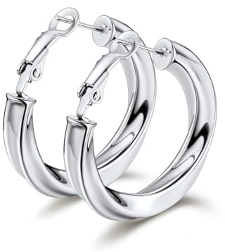 Bestyle Creolen Edelstahl Damen große & kleine Ohrringe Creolen Hoop Kreis -30/40/60/80MM,Geschenk für Frauen Freundin Mama Mädchen