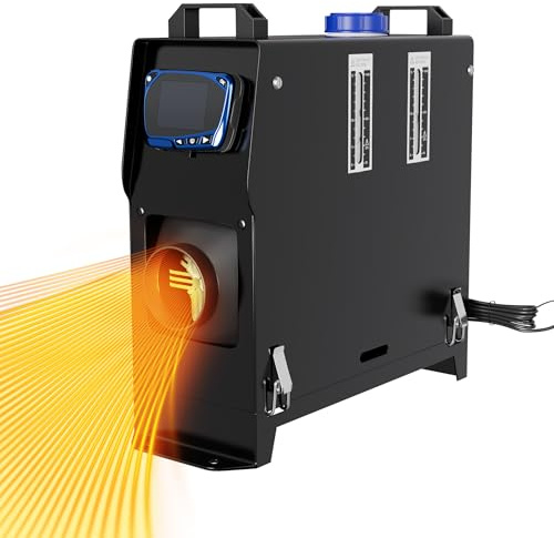 UISEBRT 12V Diesel Standheizung 8kw, Standhezung Dieselheizung Diesel Lufterhitzer, Air Diesel Heizung mit Fernbedienung LCD Monitor Schalldämpfer für LKW Wohnmobil RV Boote Auto (Schwarz, Typ A)