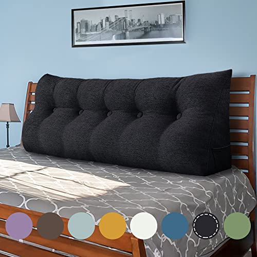 Rucener Kopfteil Kopfkissen Hohen Rückenlehne Kissen Hohen Rückenlehne Kissen Rückenlehne für Bett Perfekt AlsKissen Zum Fernsehen und Lesen Gibt Es in Vielen Größen Anthrazitgrau 160 cm