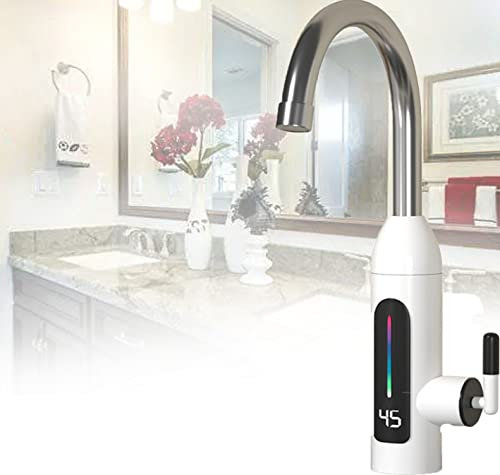 Heating Tap Water Faucet,LED Digital Display Fast Heating Tap Water Faucet, Electric Water Taps,LED Digital Display, The Angle can be Adjusted at Will,for Kitchen,220V