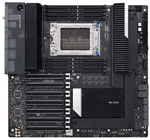 ASUS Pro WS WRX80E-SAGE SE WIFI Workstation Mainboard Sockel AMD sWRX8 (AMD WRX80 Ryzen Threadripper, eATX, Intel Dual 10G LAN, USB 3.2 Gen 2x2 Typ-C, 7x PCIe 4.0 x16, 2x M.2 PCIe 4.0, ASMB9-iKWM)