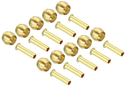 PATIKIL 4mm Tube OD Laiton Compression Manchons Embouts, 20 Lot Compression Insérer Raccord Assortiment Kit pour Air Eau Gaz Tuyau