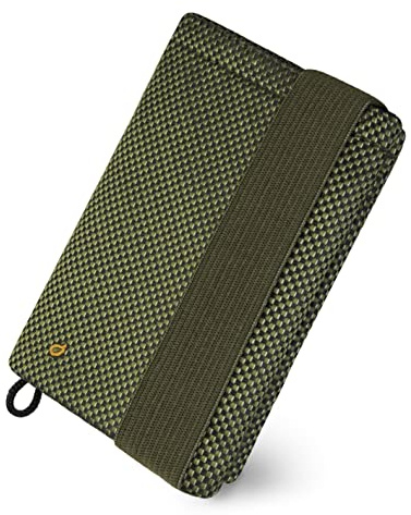 GUGGIARI® Schlankes Portemonnaie für Herren aus PU Leder mit RFID-Schutz, Geldbeutel für Kreditkarten, Brieftasche mit Schlüsselbund und elastischem Verschluss, Geldbörse (Green)