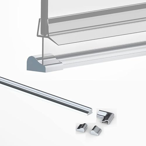95cm Ersatz Aluminium Schwallschutzleiste für Dusche, Alu Schwallschutz für Badewanne Wasserabweiser Duschdichtung Aluminium Schwallleiste, Ersatz Duschwand Duschkabine Schwallschutzprofil