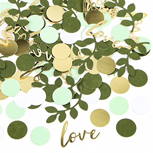 RUNEAY Confettis de Table Vert 400 Pièces - Décoration pour Mariage, Anniversaire, Fête, Baby Shower