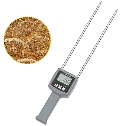 TK100H Portable Hay Moisture Tester, Precise & Fast Measurements Hay Moisture Meter with Probe, Moisture Tester Probe for Hay, Froage Grass, Leymus Chinensis, Alfalfa and Other Hays