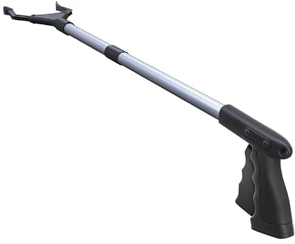 FitPlus 2024 Upgrade PowerGrip T9, Grabber Reacher Tool, Wide Jaw, Foldable, Steel Cable, with 96 Grip Points for Firm Grip, 32 with Magnet (Black, 32 Inch)