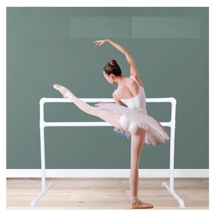 Treppenhandlauf, Ballettstange, tragbar, einzeln oder doppelt, freistehend, verstellbare Stange für Kinder und Erwachsene zu Hause oder im Studio (Farbe: Weiß, Größe: 1 m)