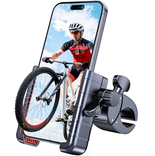 Giftorld Supporto per telefono per bici [Blocco 1s][Camera amichevole] Moto Phone Holder Manubrio per Passeggino, Scooter, 360 ° Rotate Mount Adatto per 4.5 -7.0 Smartphone
