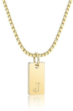 AILUOR Initiale Halsketten für Frauen, 14K Gold plattiert Buchstabe Name Anhänger Halskette zierlich Gold Halskette für Frauen personalisiert Initiale A-Z Tag Kropfband Halskette