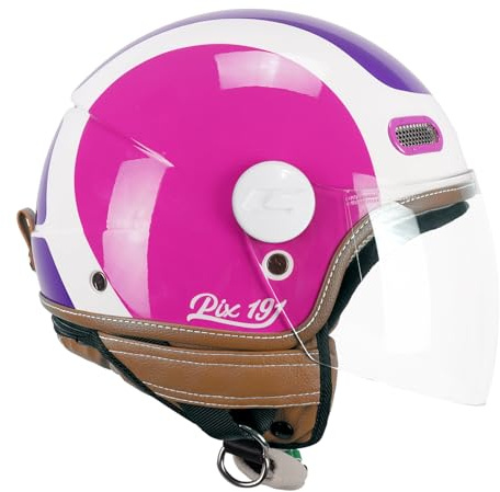 CGM Casque Open Face, 191G PIX Sprint Violet Fuchsia Fluo Long, S (55cm)