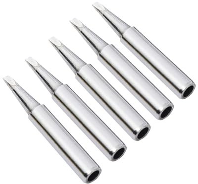 Panne à Souder, 5 Pièces Pointe de Fer à Souder de Remplacement, Pointes de Soudure Alliages Plaqué Nickel, Applicable pour Hakko,Station de Reprise de Soudure Conseils Soudage Outil (900M-T-2.4D)